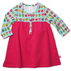 Zutano Baby Girls’ Owls Henley Dress(Aqua)