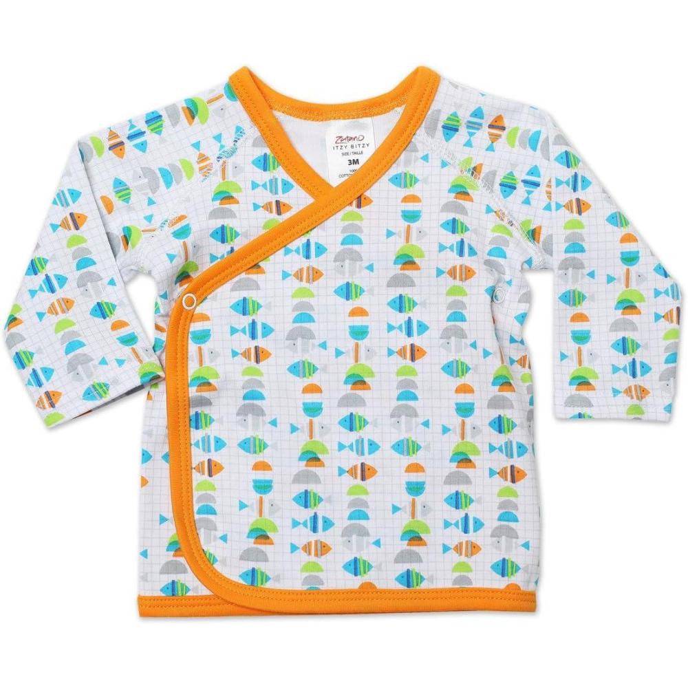 imageZutano UnisexBaby Newborn Fishes Kimono Top White 3 Months