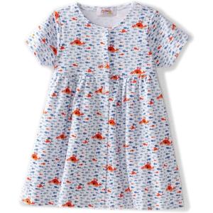 Zutano Baby Girls’ Crabby Short Sleeve Dress(White)