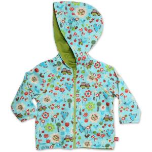 Zutano Girls’ Reversible Zip Hoodie(Aqua)