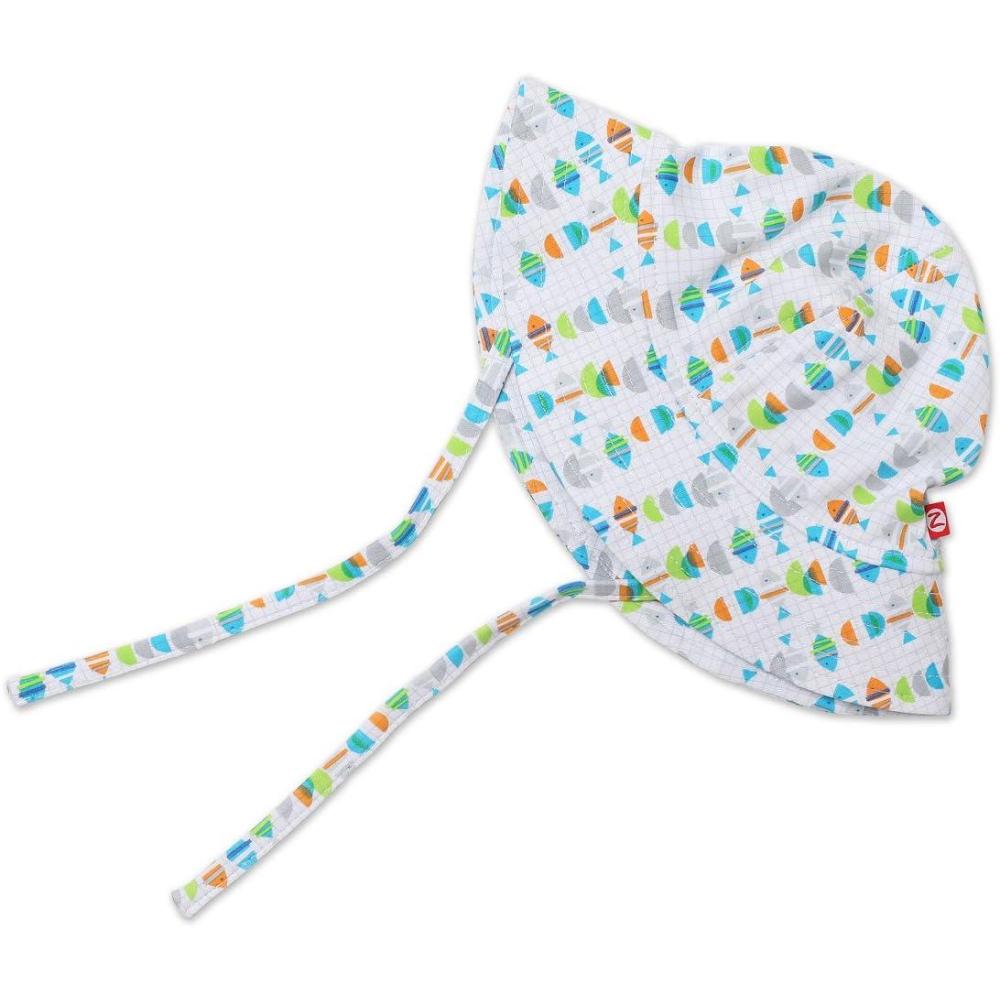 imageZutano Unisex baby Fishies Sunhat White 24 Months