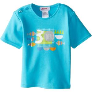 Zutano Unisex baby Hello Screen Shorts Sleeve T Shirt, Pool, 24 Months