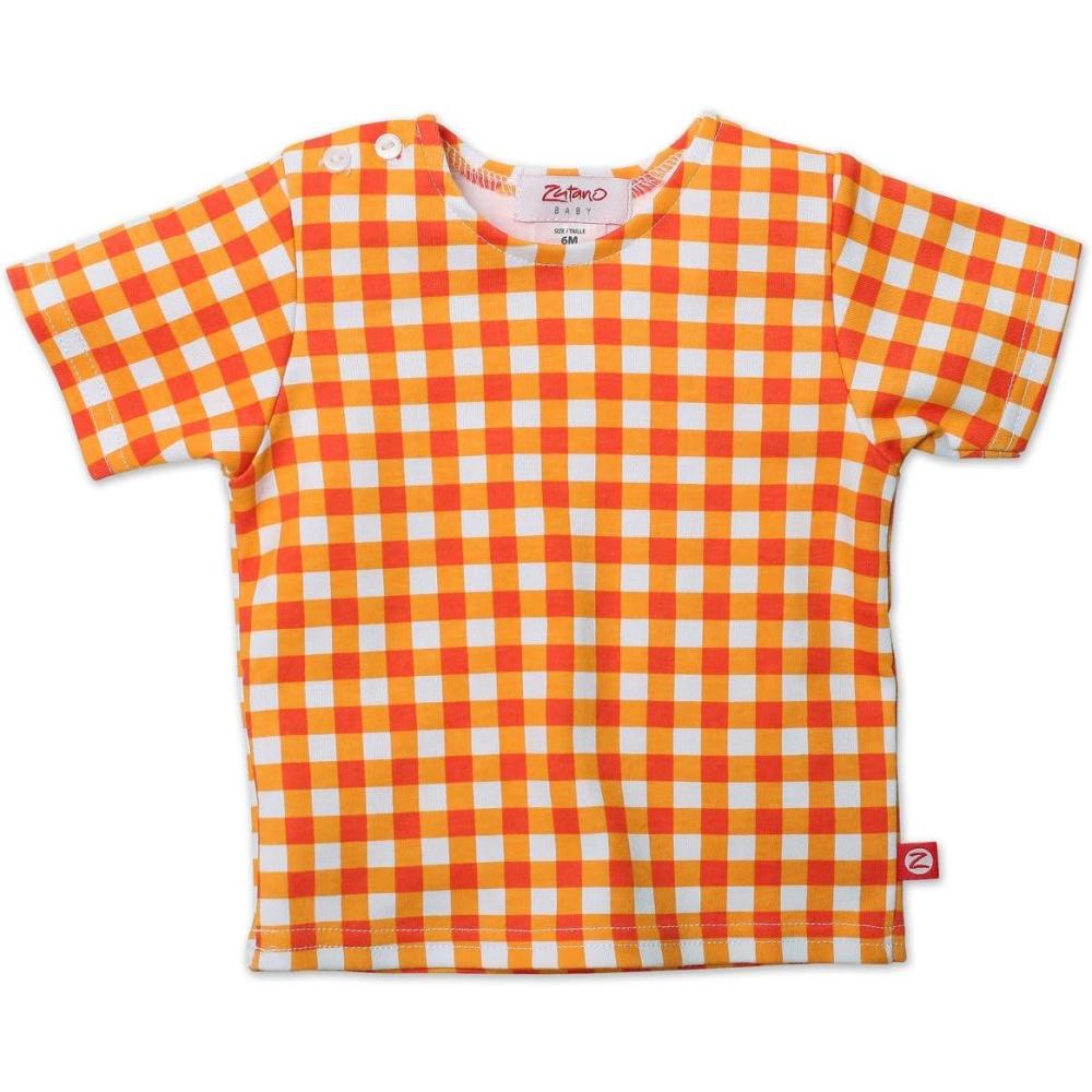 imageZutano Unisex Baby Fair And Square Short Sleeve T Shirt Orange 24 Months