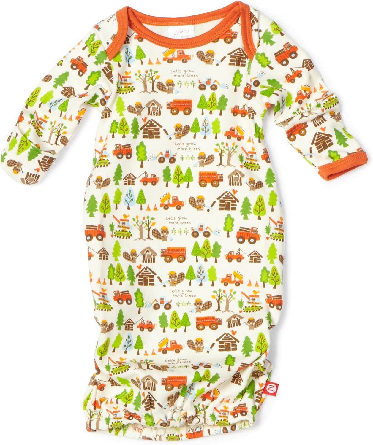 imageZutano UnisexBaby Newborn Busy Beaver GownOats
