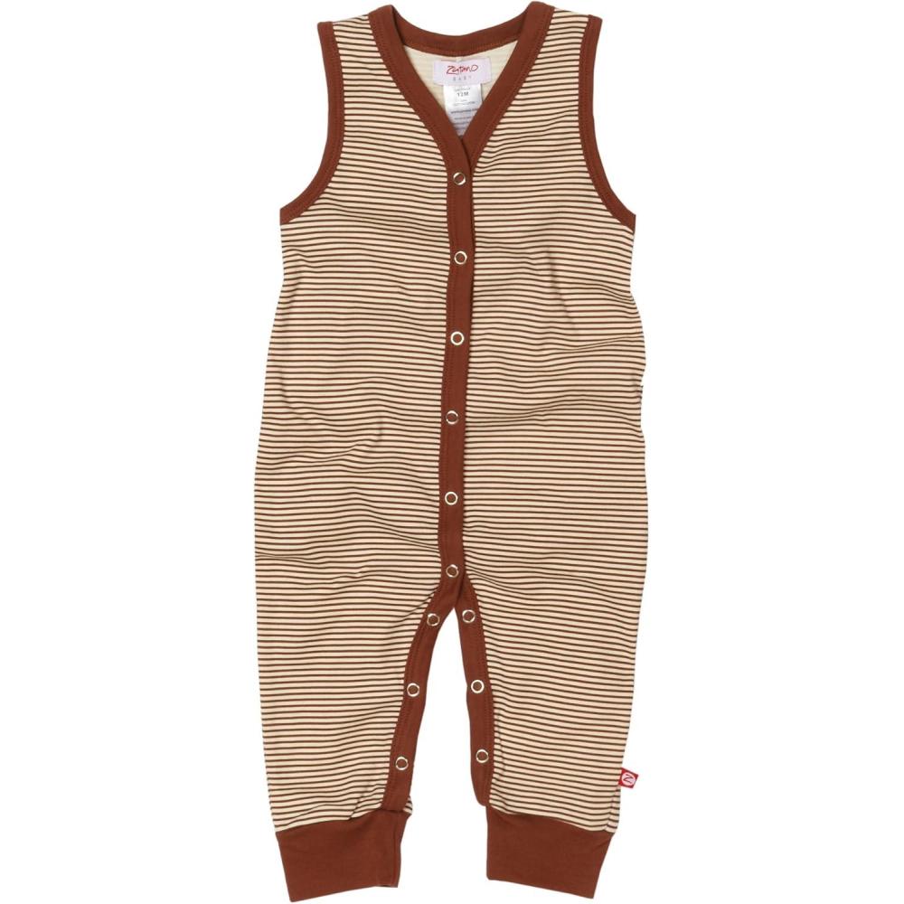 imageZutano Candy Stripe Sleeveless RomperChocolate