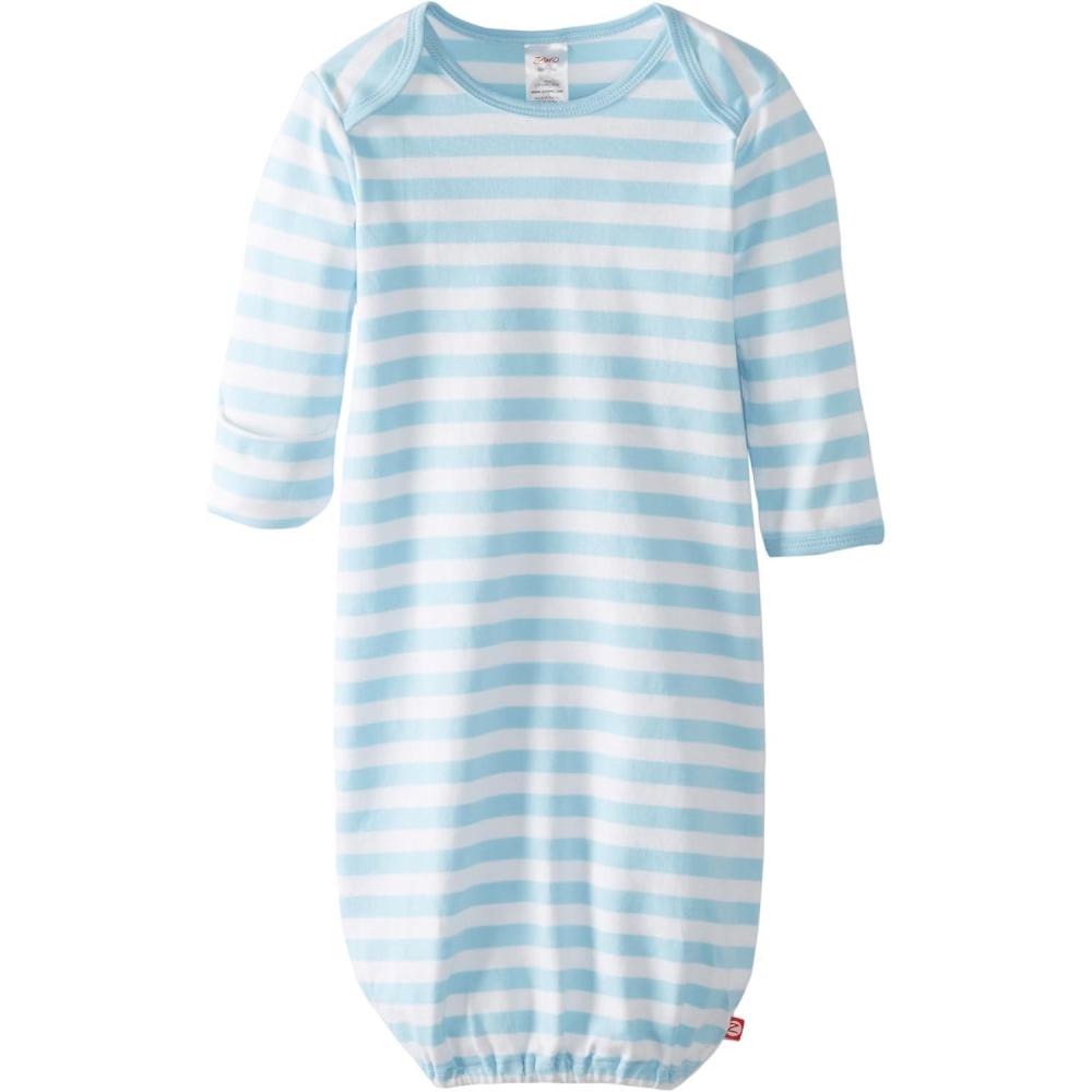 imageZutano Unisex baby Pastel Stripe GownBluebirdWhite