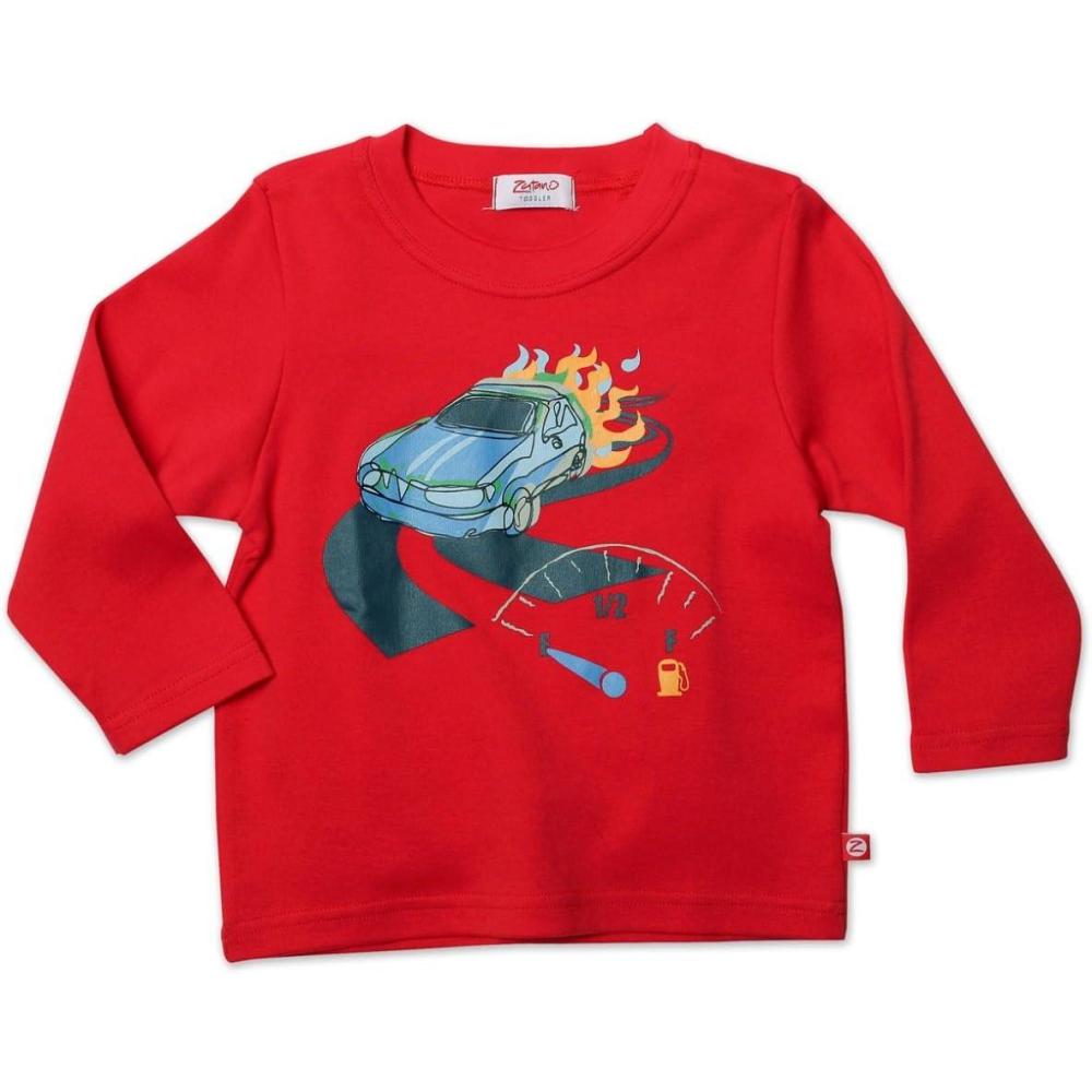 imageZutano Little Boys Moto Screen Long Sleeve TShirtRed