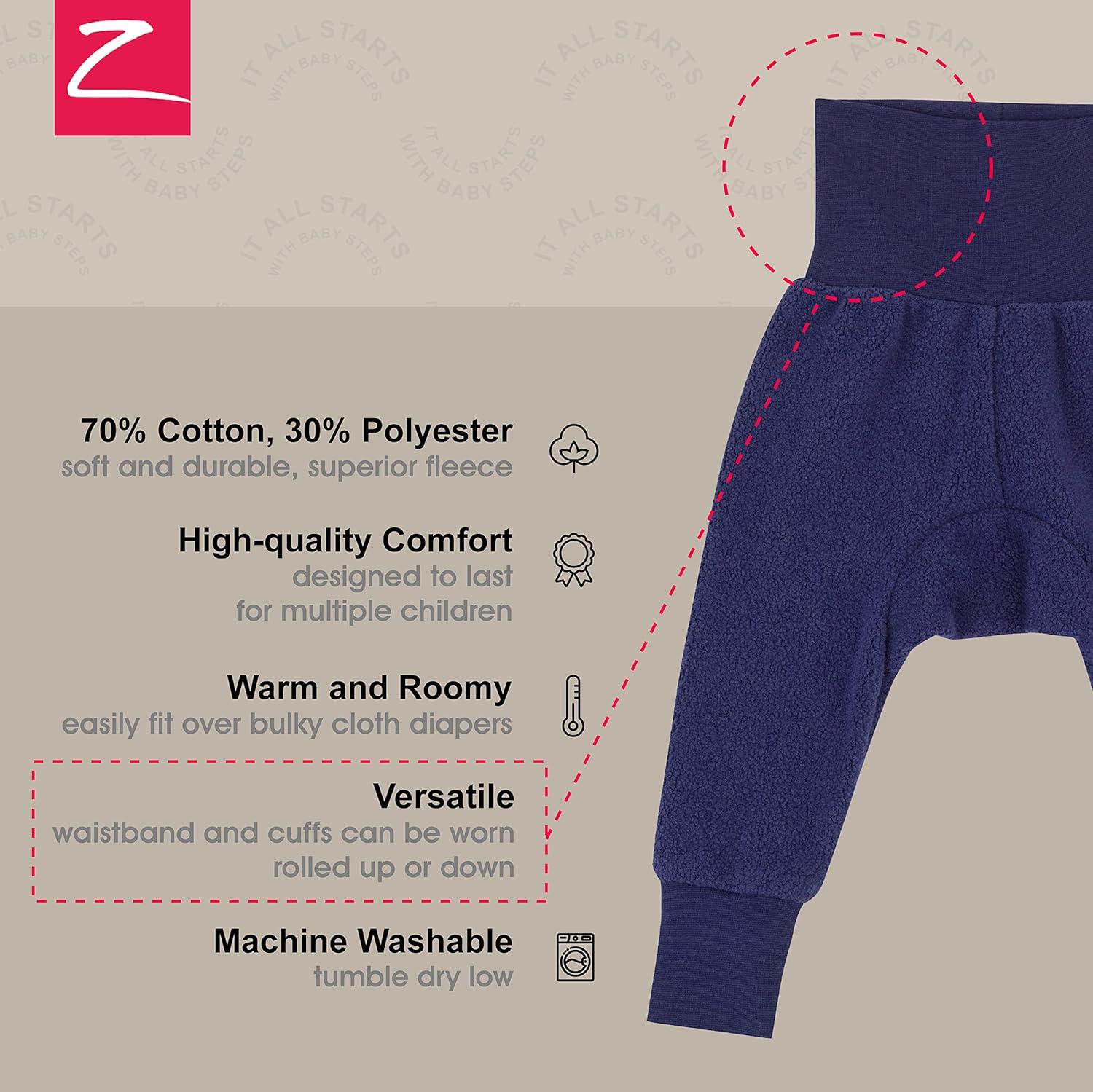 imageZutano Unisex Baby Fleece Pants for Boys and Girls Baby Sweatpants and Joggers True Navy 12 Months