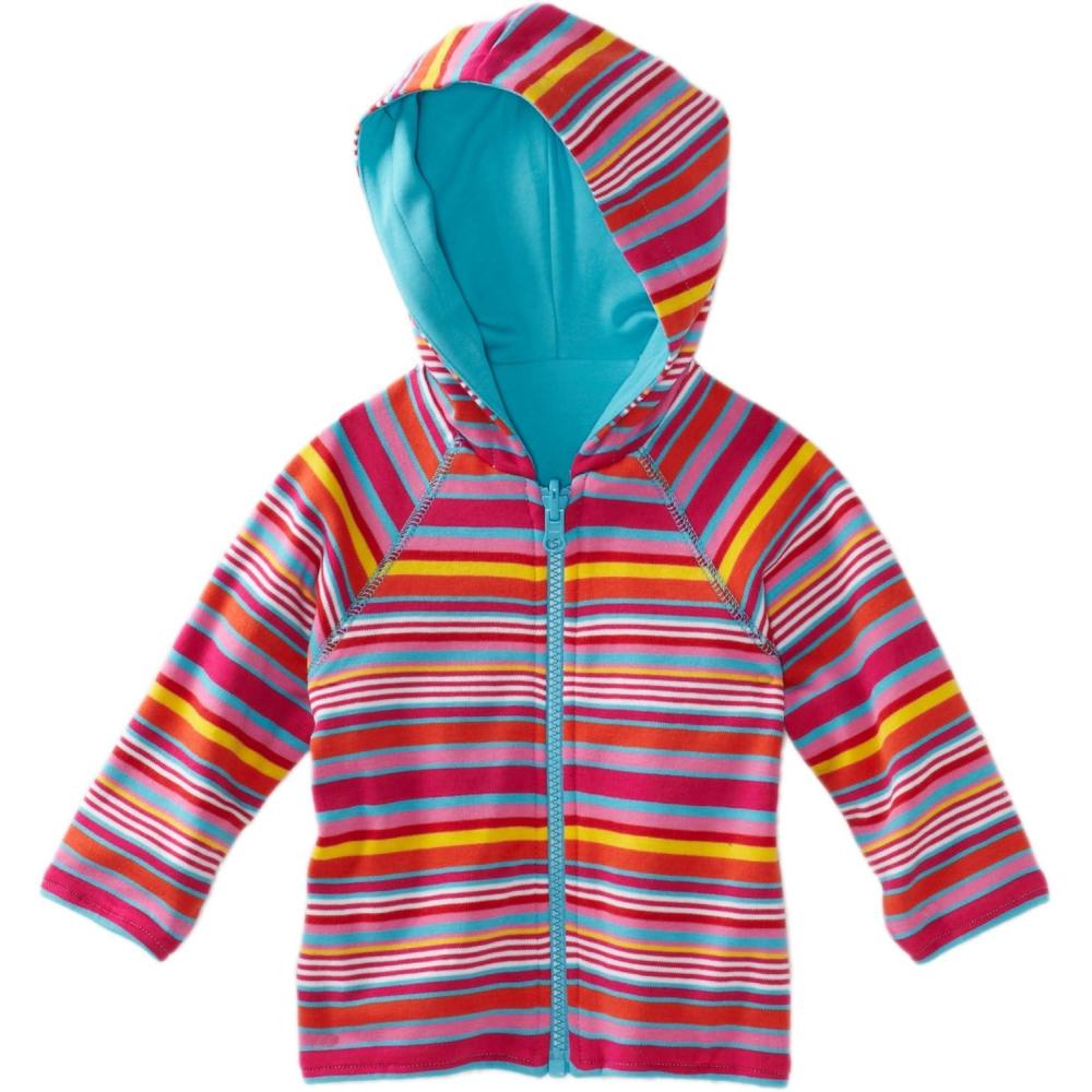 imageZutano Baby Girls Multi Stripe Reversible Zip HoodieFuchsia