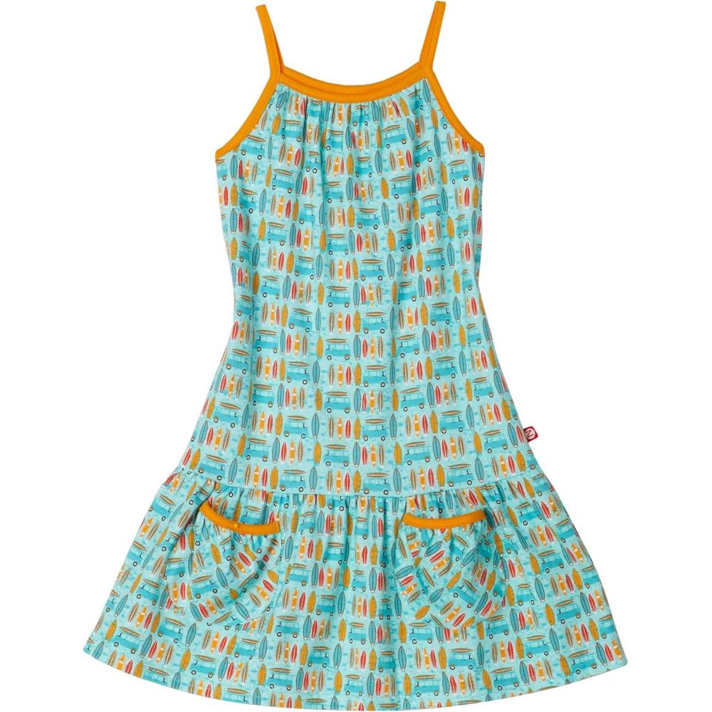 imageZutano Little Girls Zutano Surfin Puff Pocket DressAqua