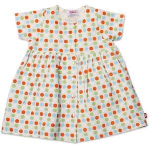 Zutano Baby Girls’ Sunset Dots Organic Short Sleeve Dress(Orange)