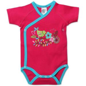 Zutano Baby Girls’ Sugar Bird Screen Short Sleeve Body Wrap(Fuchsia)