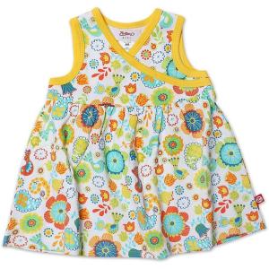 Zutano Baby Girls’ Balalaika Surplice Dress, White, 12 Months