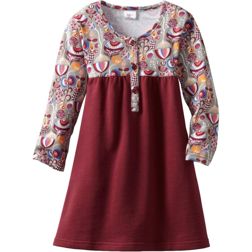 imageZutano Little Girls Peacock Henley DressStone