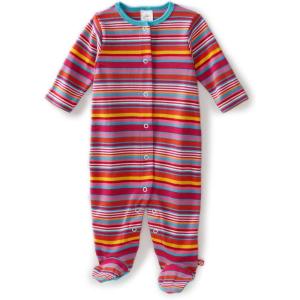Zutano Baby-girls Infant Multi Stripe Footie(Fuchsia)