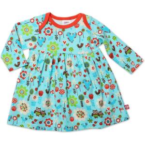 Zutano Baby-girls Newborn Penny Lane Long Sleeve Dress(Aqua)
