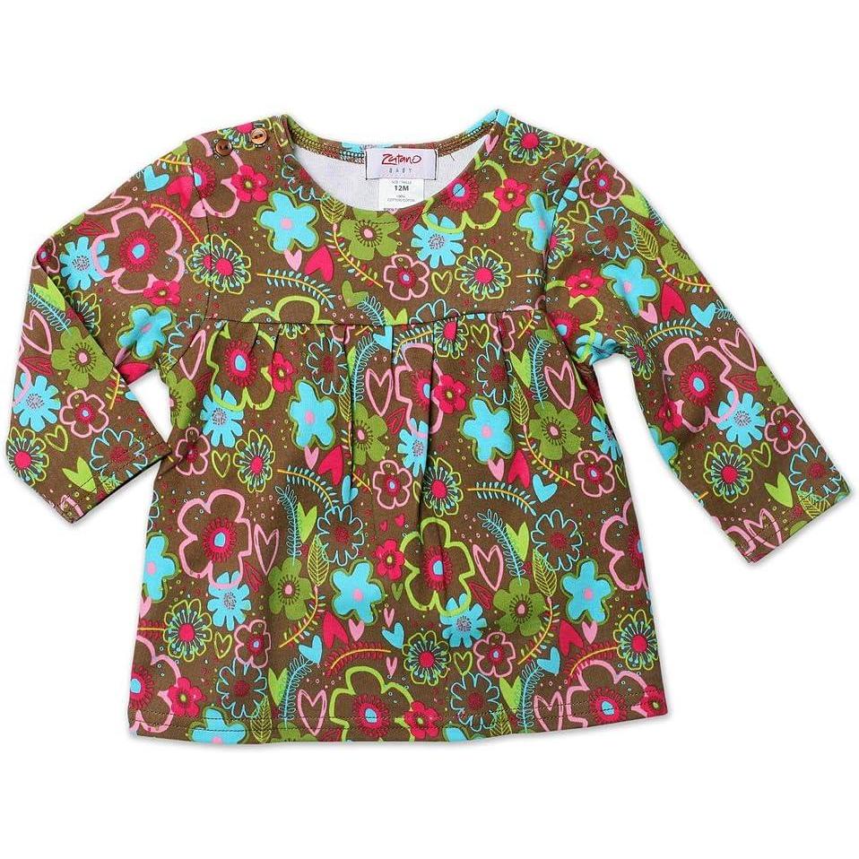 imageZutano Baby Girls Friendly Bird Peasant TopChocolate