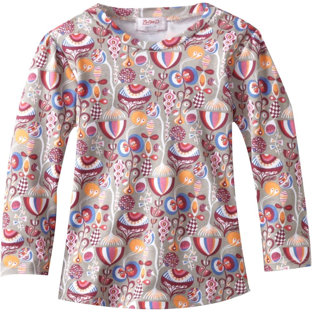 imageZutano Little Girls Peacock Long Sleeve Fitted TeeStone