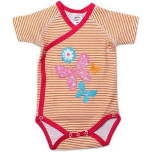 Zutano Baby Girls’ Flutter Screen Short Sleeve Wrap(Orange)