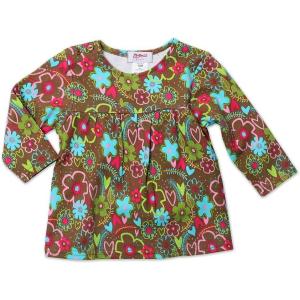 Zutano Baby Girls’ Friendly Bird Peasant Top(Chocolate)