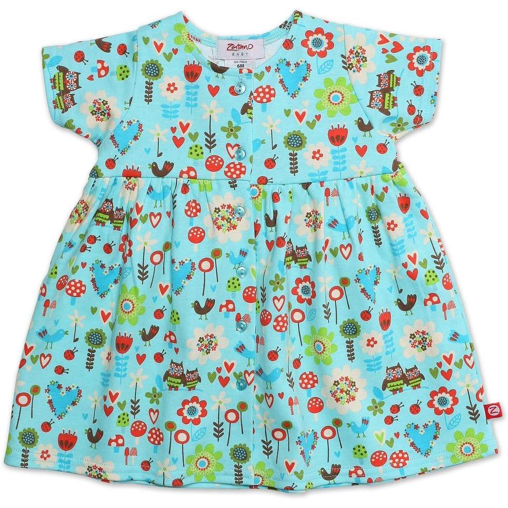 imageZutano Baby Girls Penny Lane Short Sleeve DressAqua
