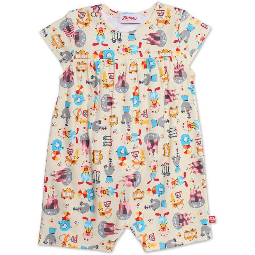 imageZutano BabyGirls Newborn Le Cirque Cap Sleeve RomperCream
