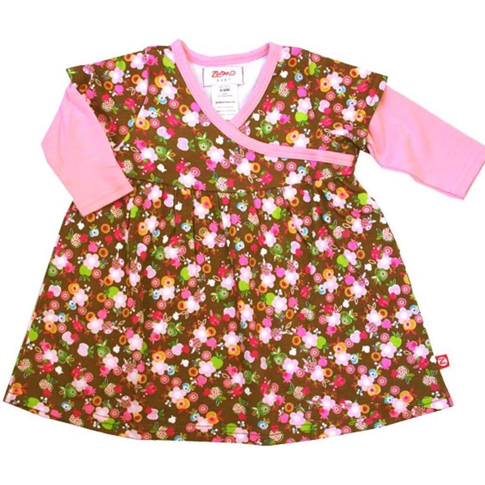 imageZutano Sweet Pea Long Sleeve Wrap Dress Baby Girls 612 Months Chocolate