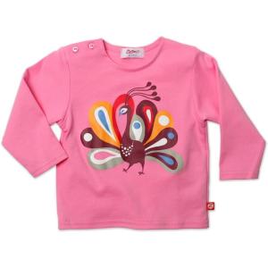 Zutano Baby Girls’ Peacock Screen Long/Sleeve Tshirt(Hot Pink)