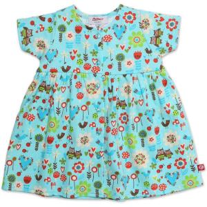 Zutano Baby Girls’ Penny Lane Short Sleeve Dress(Aqua)