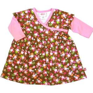 Zutano Sweet Pea Long Sleeve Wrap Dress, Baby Girls, 6-12 Months Chocolate