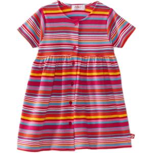 Zutano Baby Girls’ Multi Stripe Short Sleeve Dress(Fuchsia)