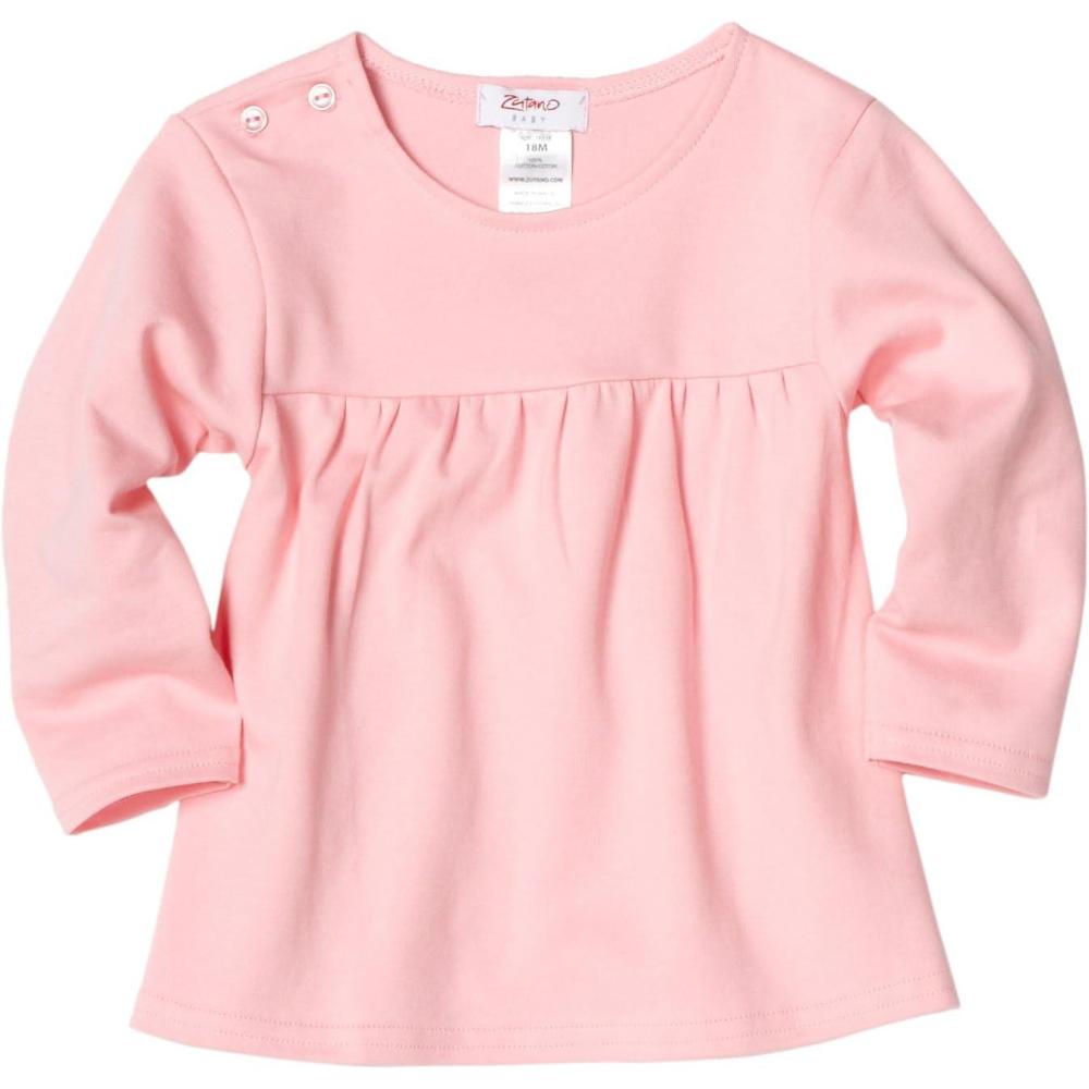 imageZutano Baby Girls Pastel Solid Peasant TopPink