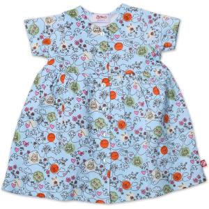 Zutano Baby Girls’ Windy Days Organic Short Sleeve Dress(Blue Bird)