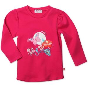 Zutano Little Girls’ Secret Garden Long Sleeve Screen Fitted Tee(Fuchsia)