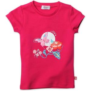 Zutano Little Girls’ Secret Garden Screen Cap Sleeve Tee(Fuchsia)
