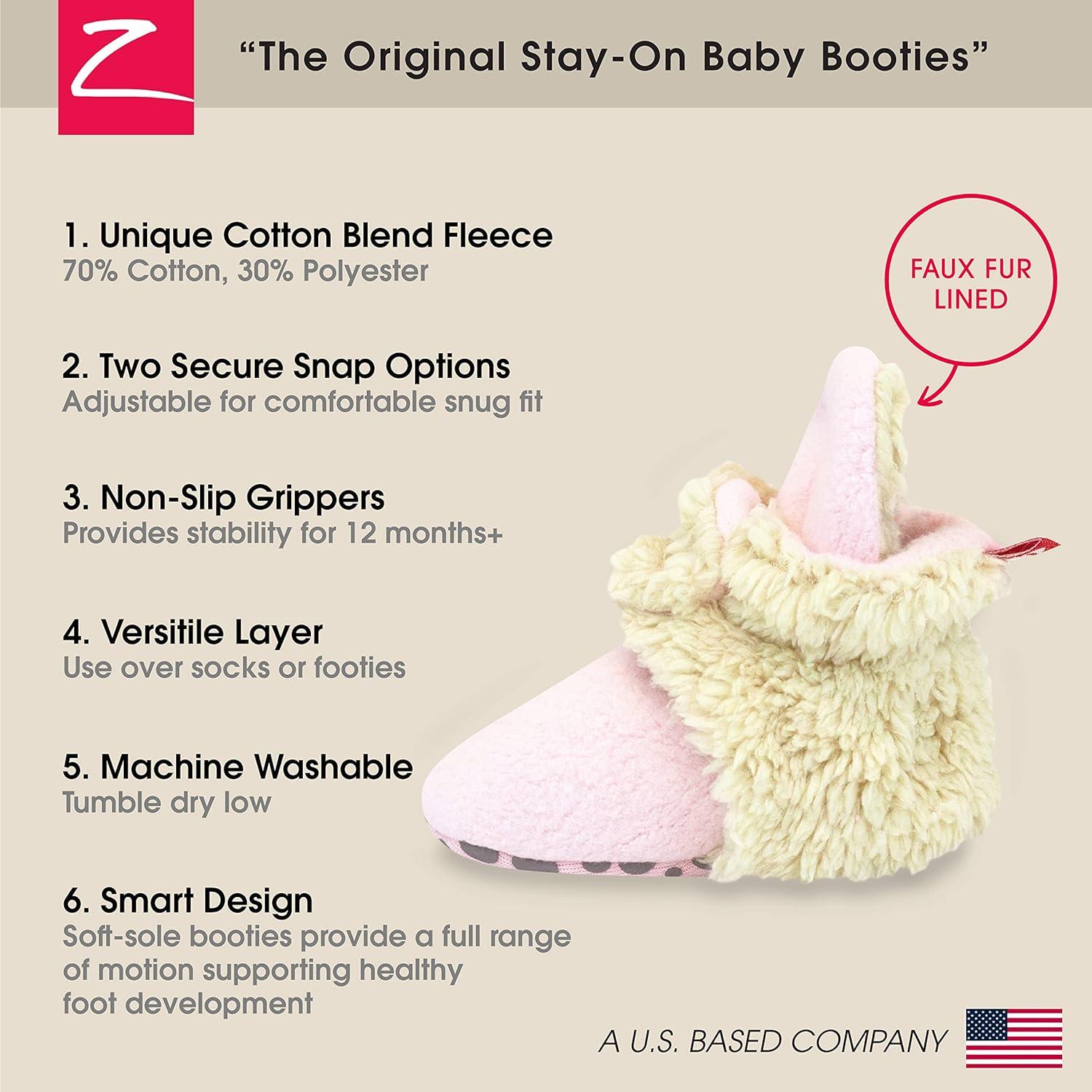 imageZutano Baby Boys Cozie Fleece Baby Booties With GrippersBaby Pink Furry