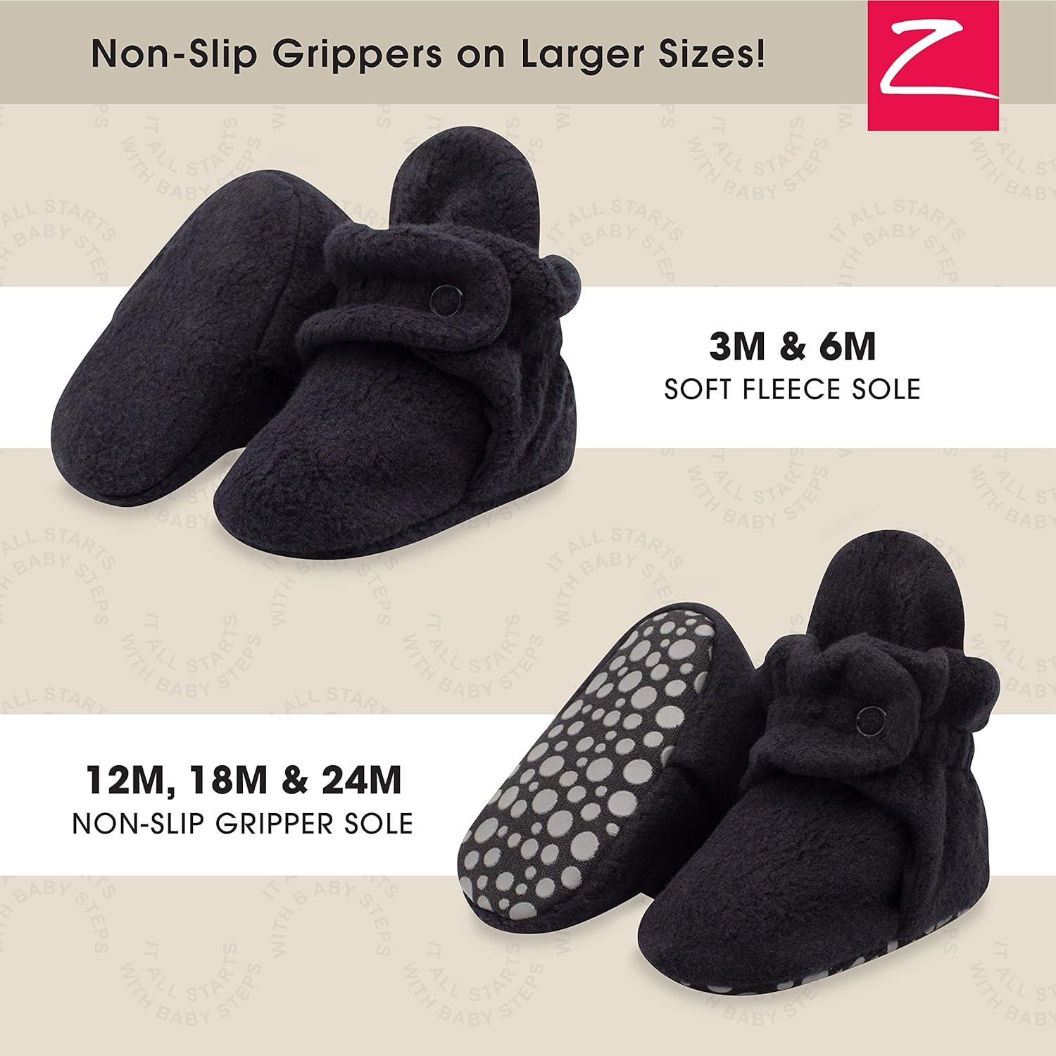 imageZutano Baby Boys Cozie Fleece Baby Booties With GrippersBlack