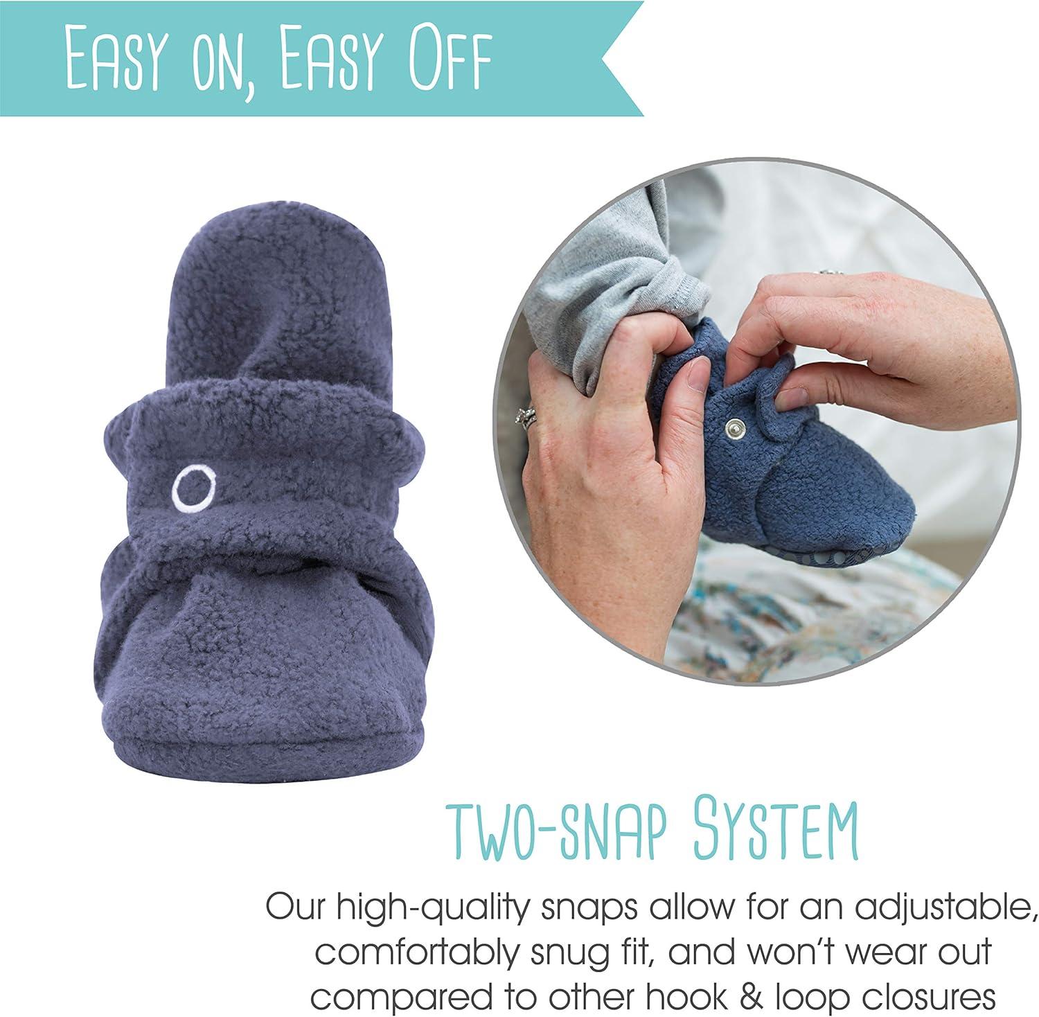 imageZutano Baby Boys Cozie Fleece Baby Booties With GrippersDenim Navy