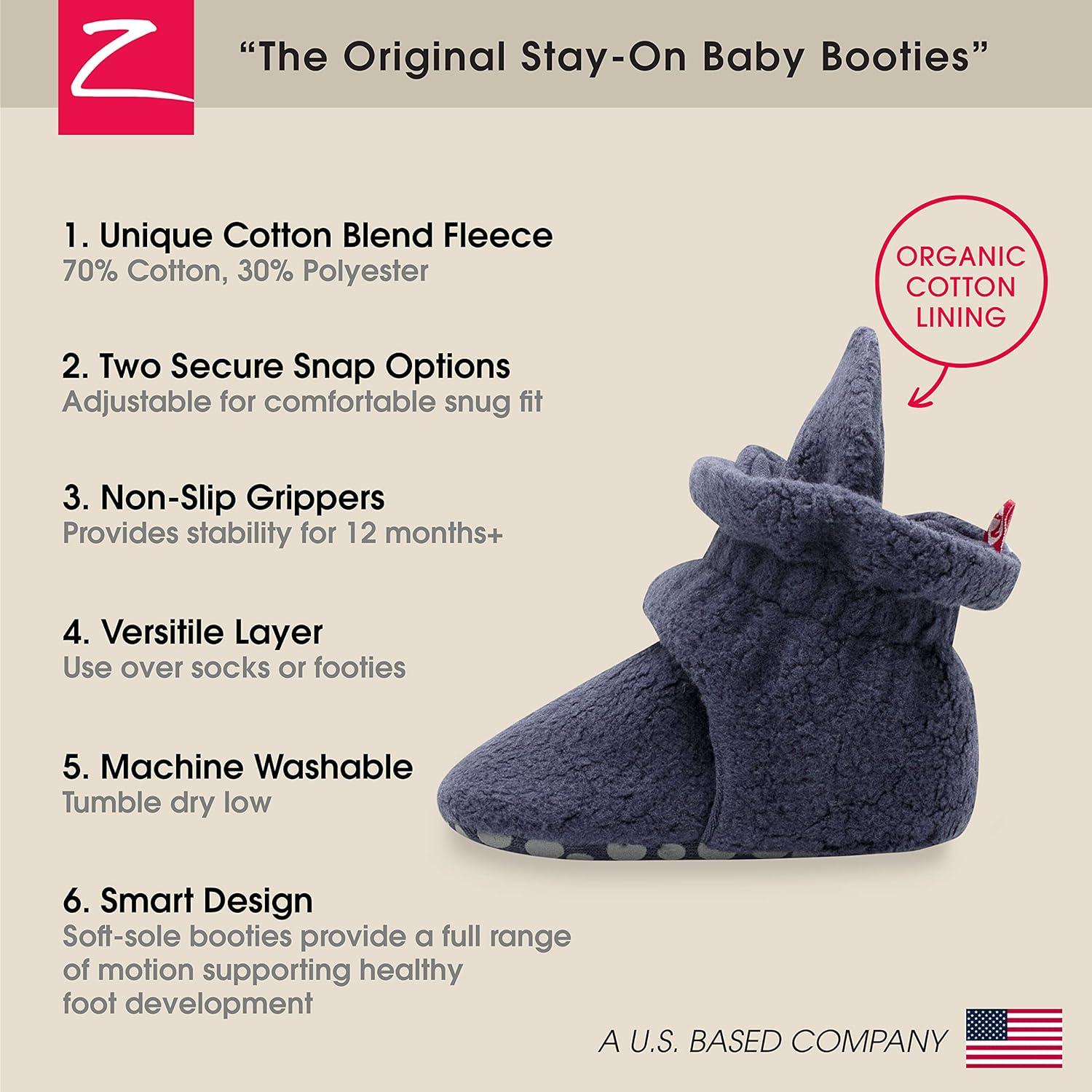 imageZutano Baby Boys Cozie Fleece Baby Booties With GrippersDenim Navy