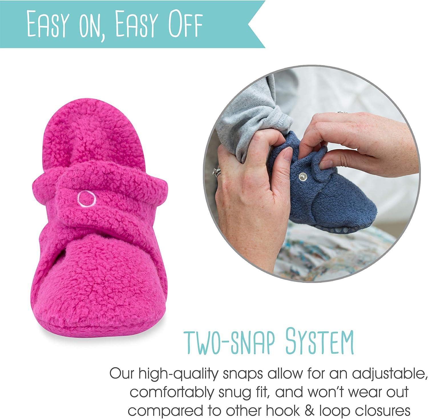 imageZutano Baby Boys Cozie Fleece Baby Booties With GrippersFuchsia