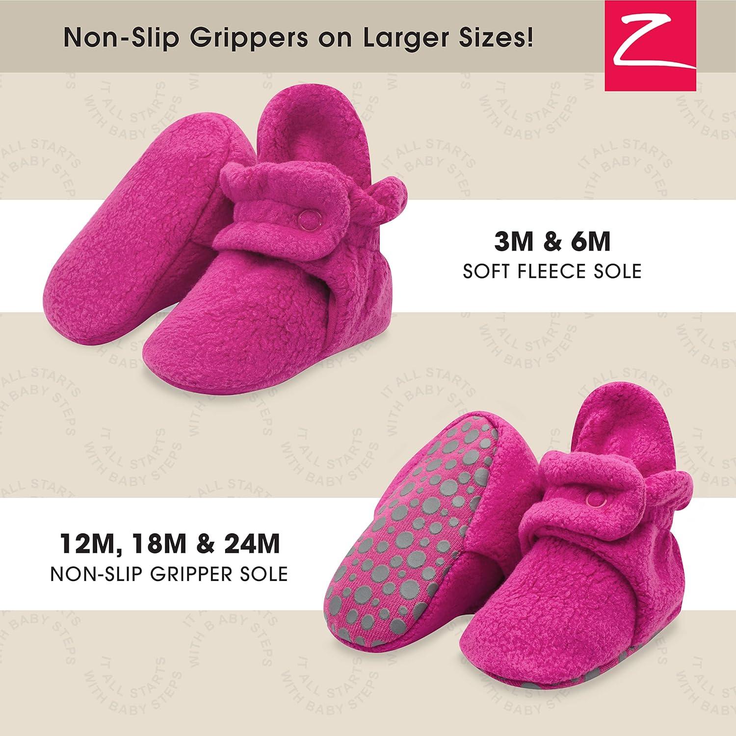 imageZutano Baby Boys Cozie Fleece Baby Booties With GrippersFuchsia