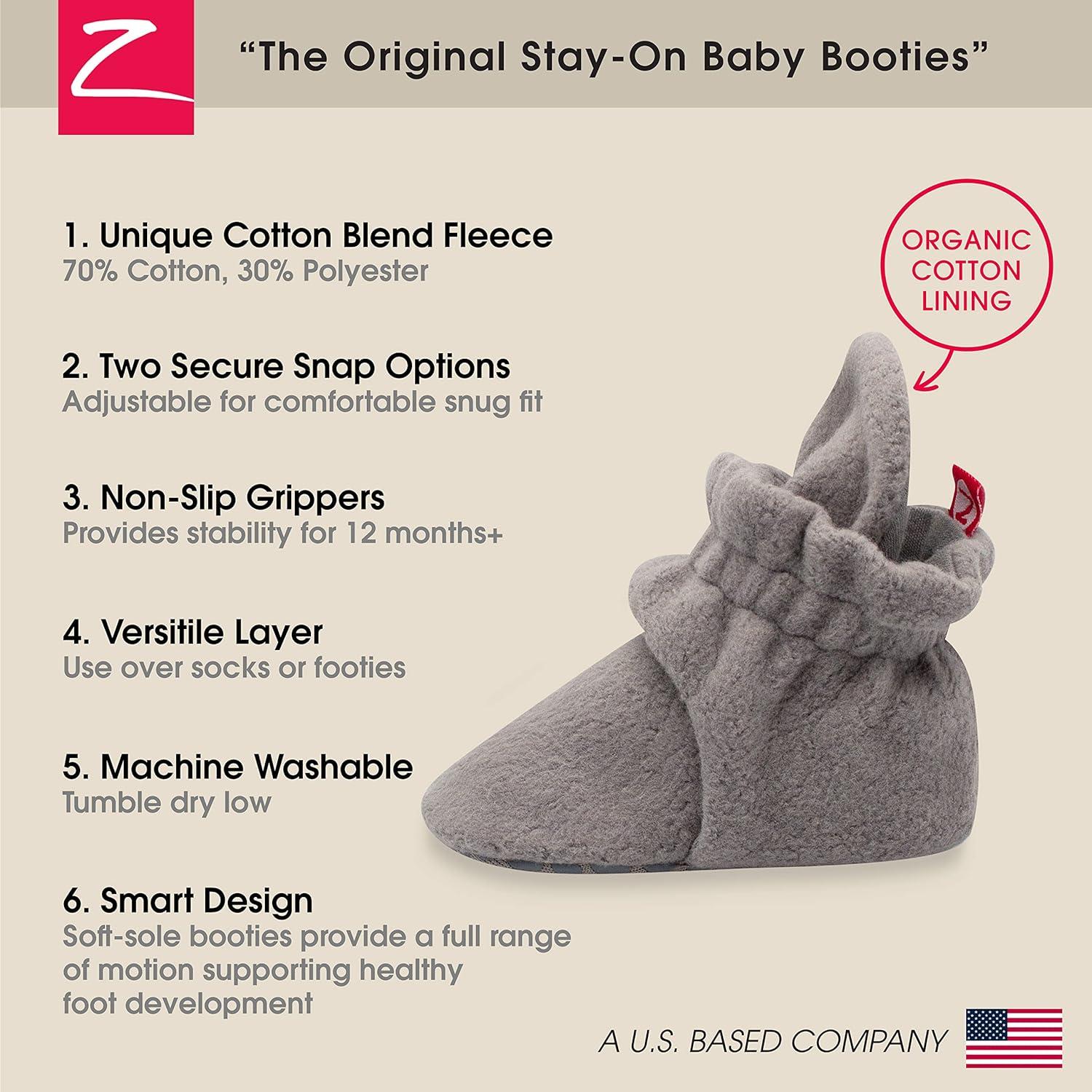 imageZutano Baby Boys Cozie Fleece Baby Booties With GrippersGrey