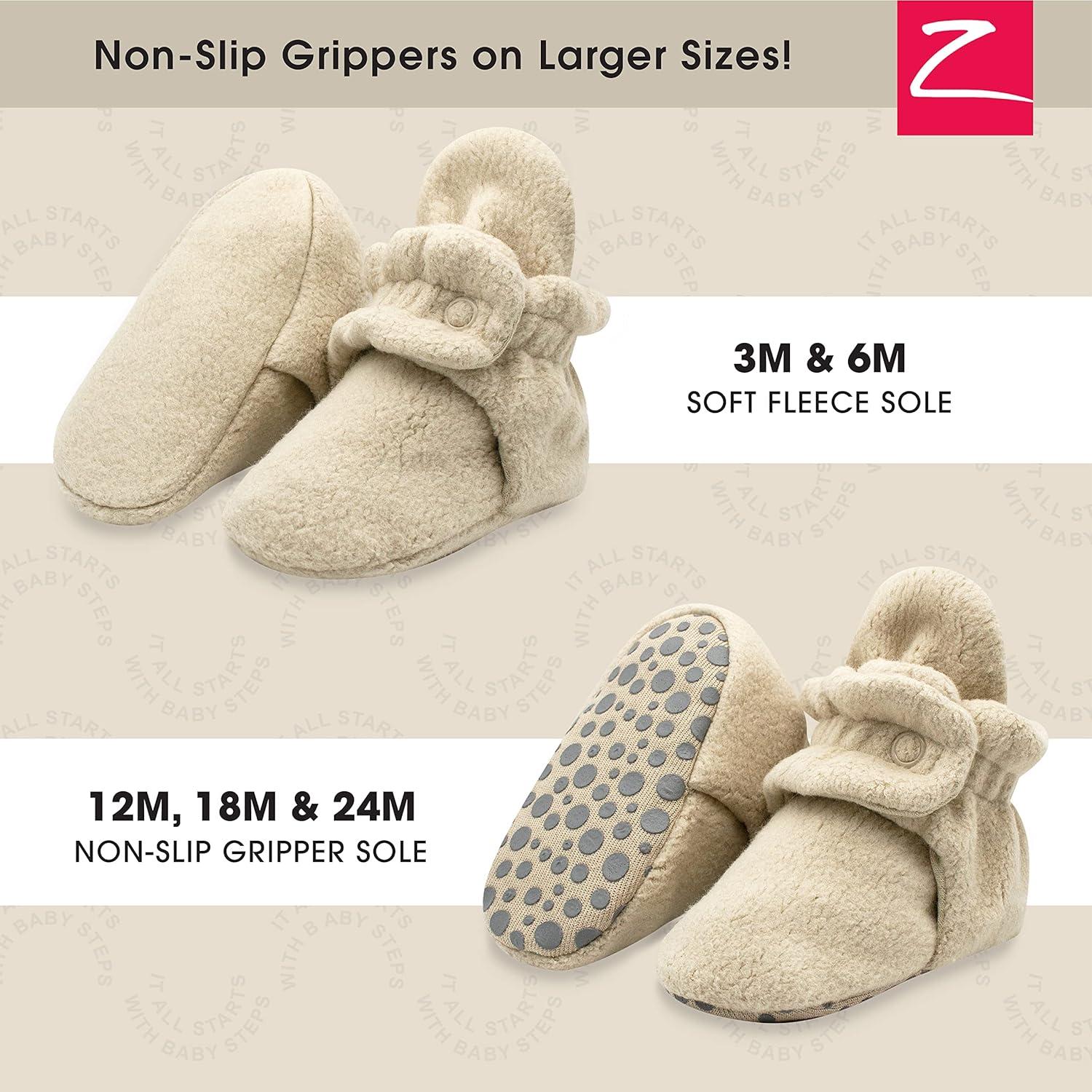 imageZutano Baby Boys Cozie Fleece Baby Booties With GrippersKhaki