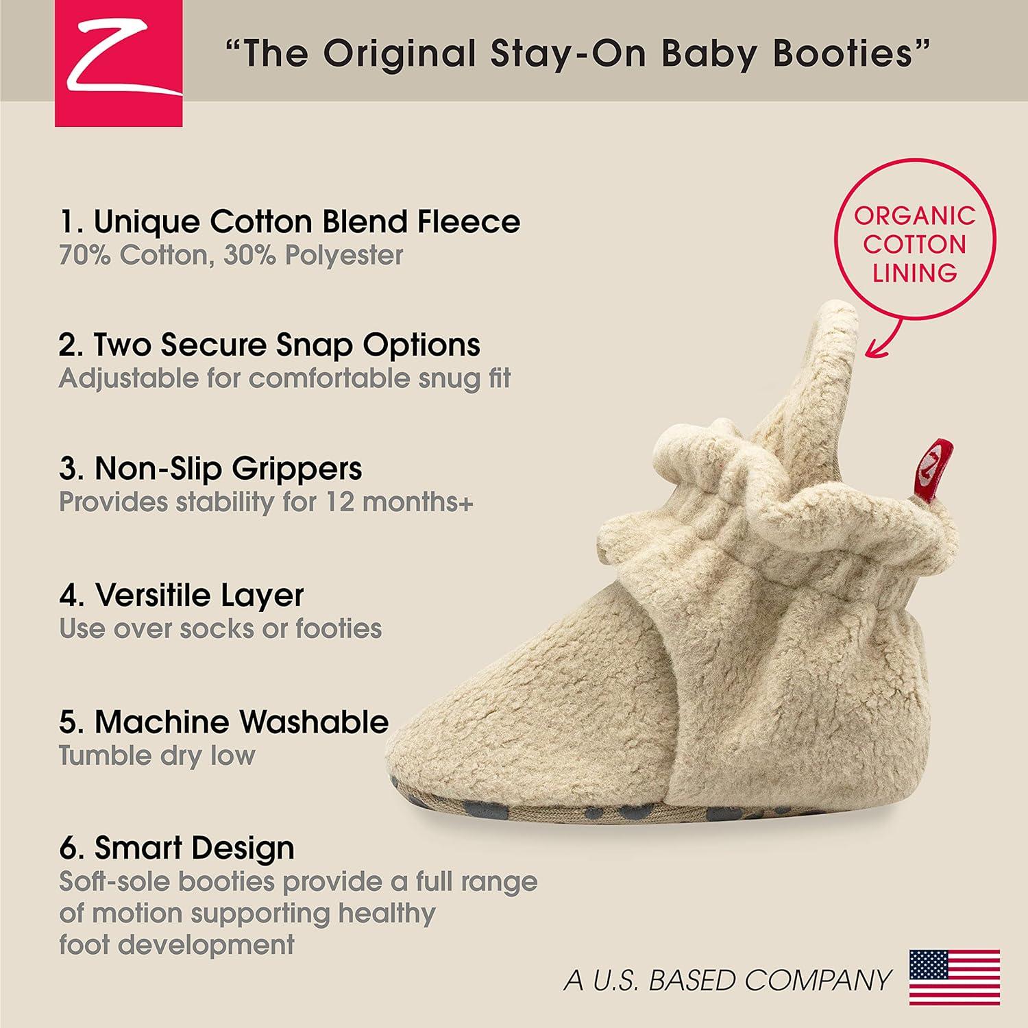 imageZutano Baby Boys Cozie Fleece Baby Booties With GrippersKhaki