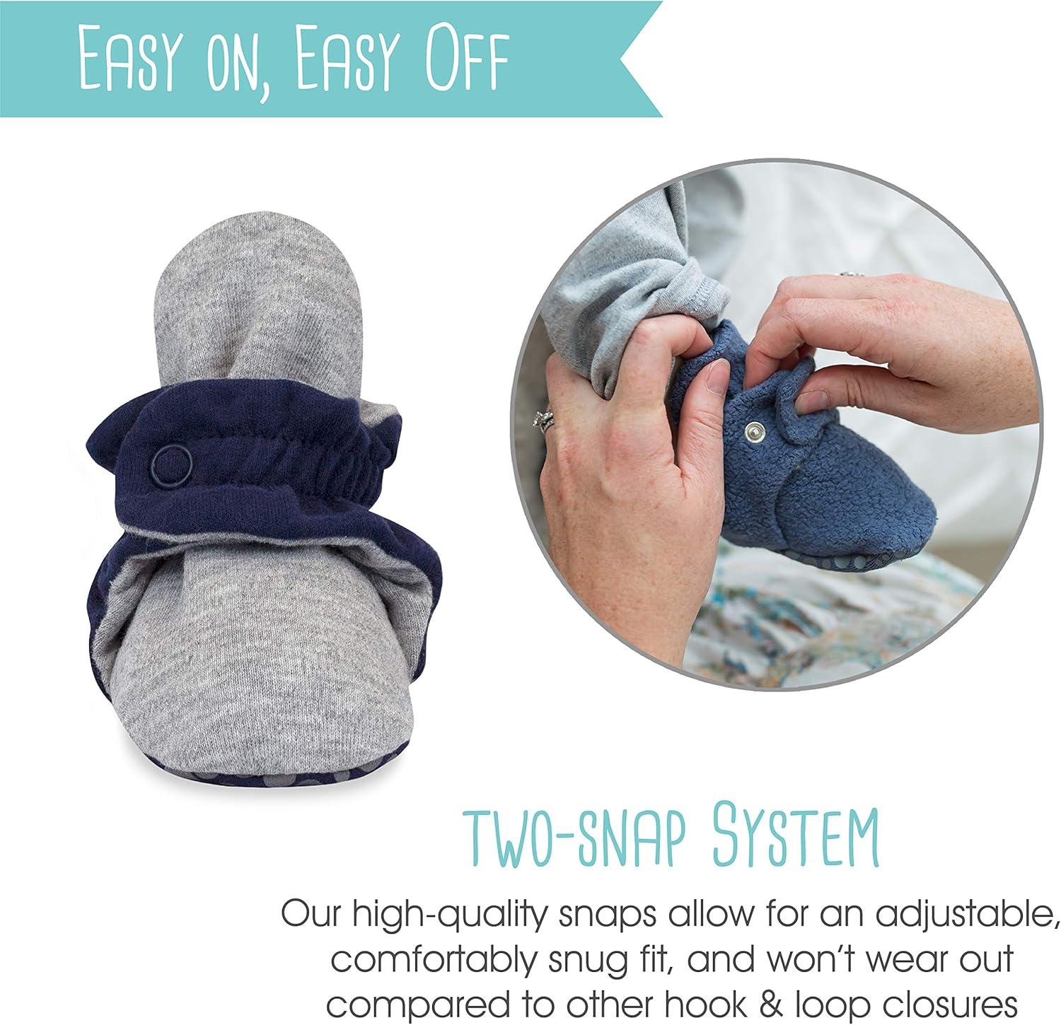 imageZutano Baby Organic Cotton BootiesTrue Navy Heather Gray
