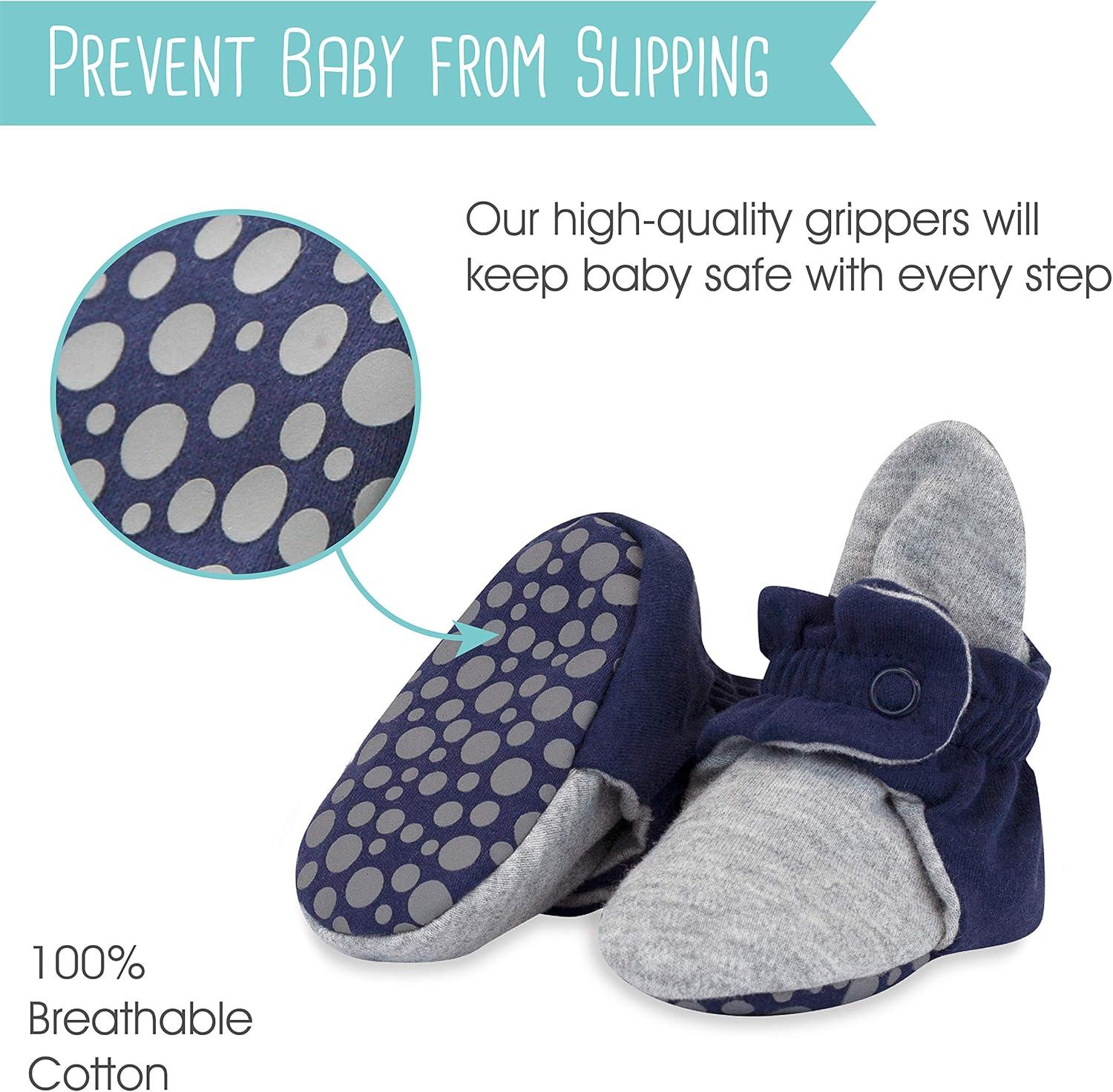 imageZutano Baby Organic Cotton BootiesTrue Navy Heather Gray
