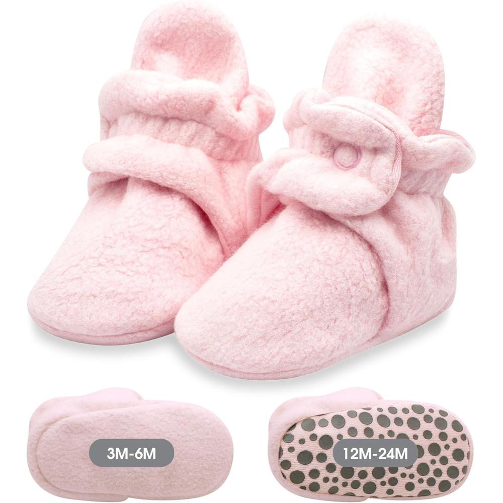 imageZutano Baby Boys Cozie Fleece Baby Booties With GrippersBaby Pink