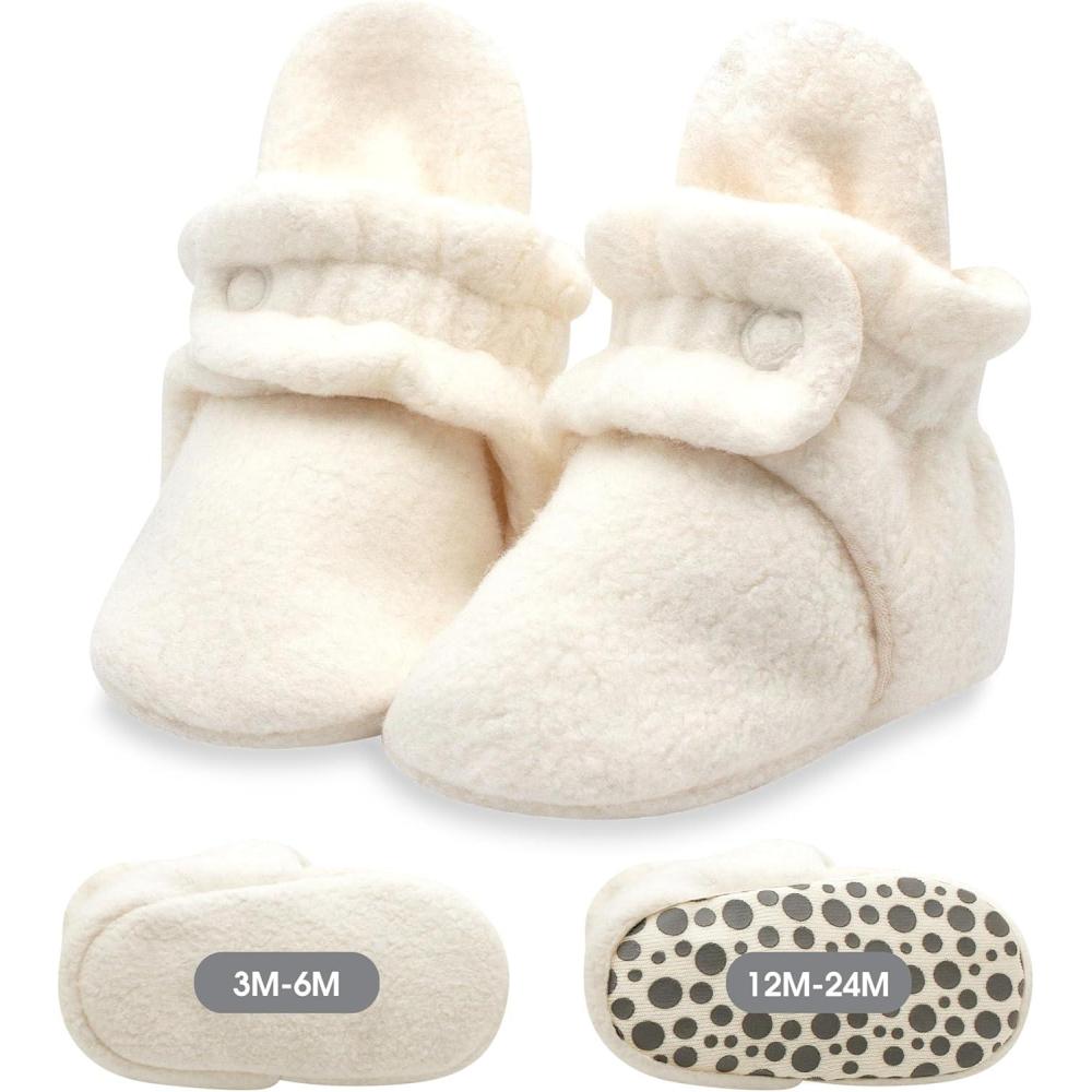 imageZutano Baby Boys Cozie Fleece Baby Booties With GrippersCream