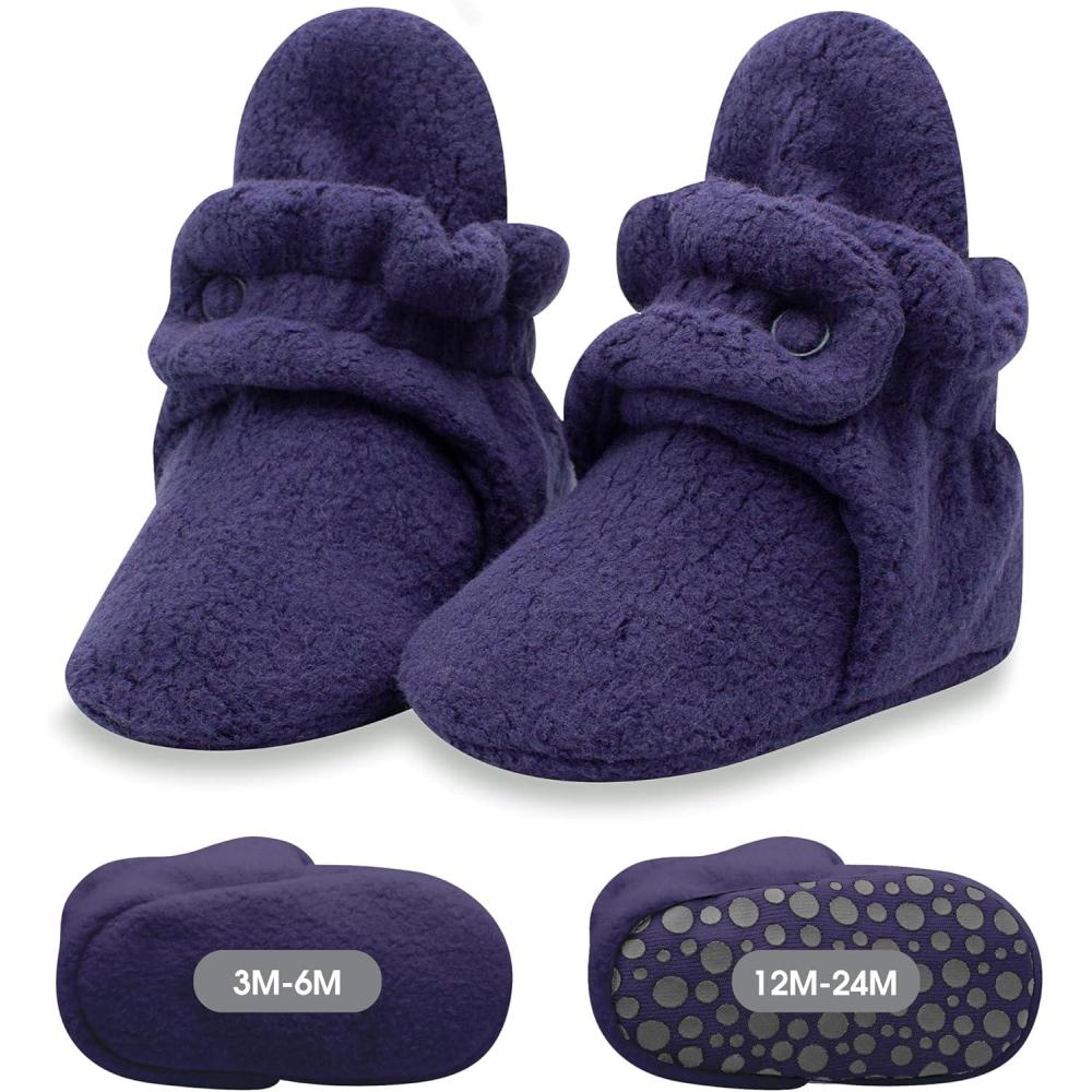imageZutano Baby Boys Cozie Fleece Baby Booties With GrippersTrue Navy