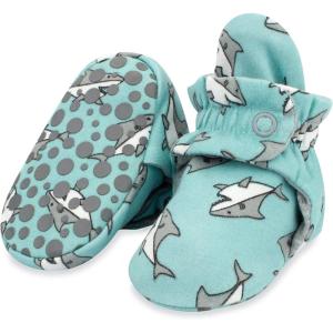 Zutano Baby Organic Cotton Booties(Baby Shark)